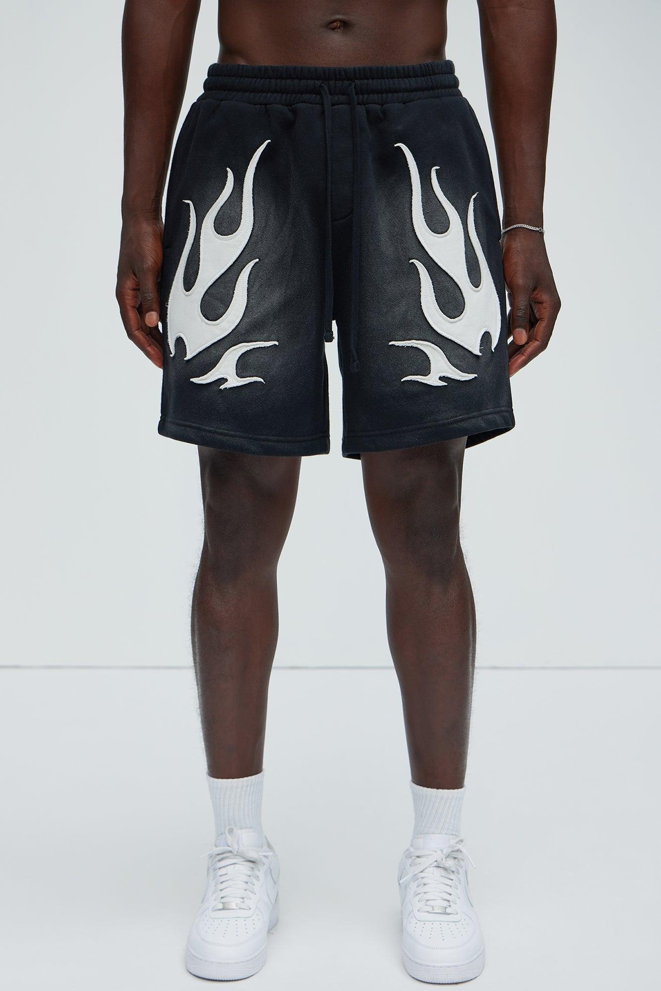 Flame Time Tyson Relaxed Shorts - Black Product Image