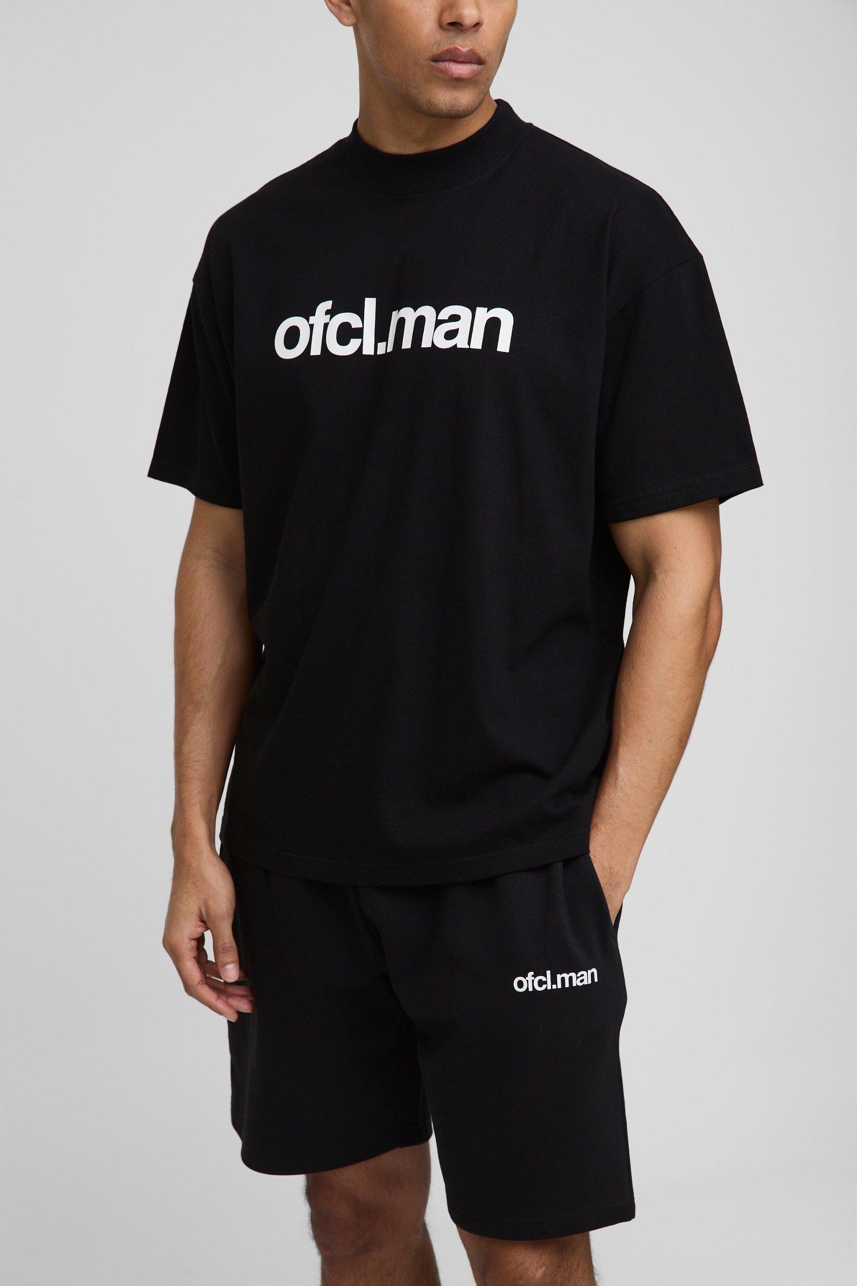 Oversized Boxy Extended Neck Ofcl Man T-Shirt and Short Set | boohooMAN USA Product Image