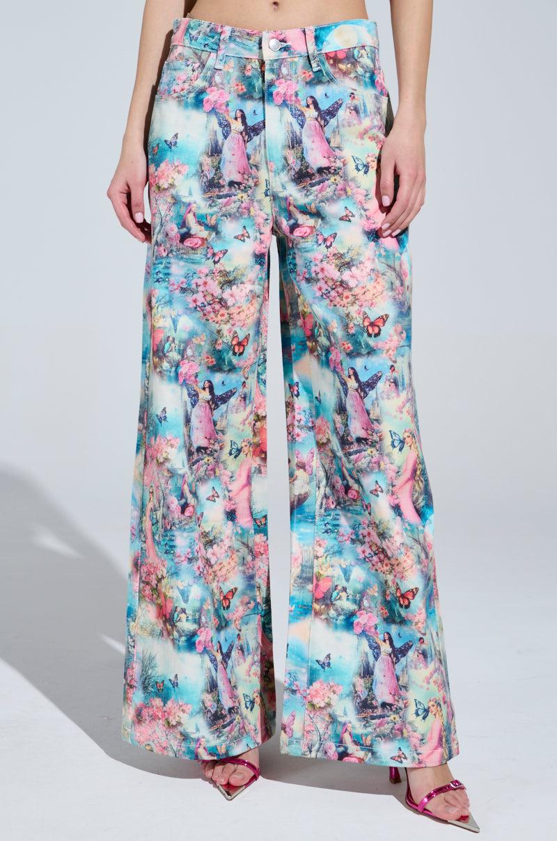 AKIRA Female Fantasy Printed Denim Pants | mall Product Image