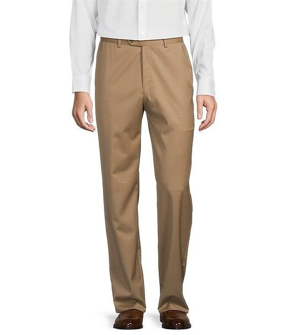 Hart Schaffner Marx Chicago Classic Fit Flat Front Solid Pattern Dress Pants Product Image