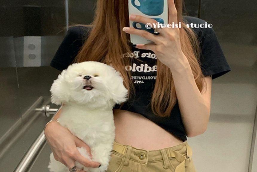 Mid Rise Plain Denim Cargo Skort Product Image