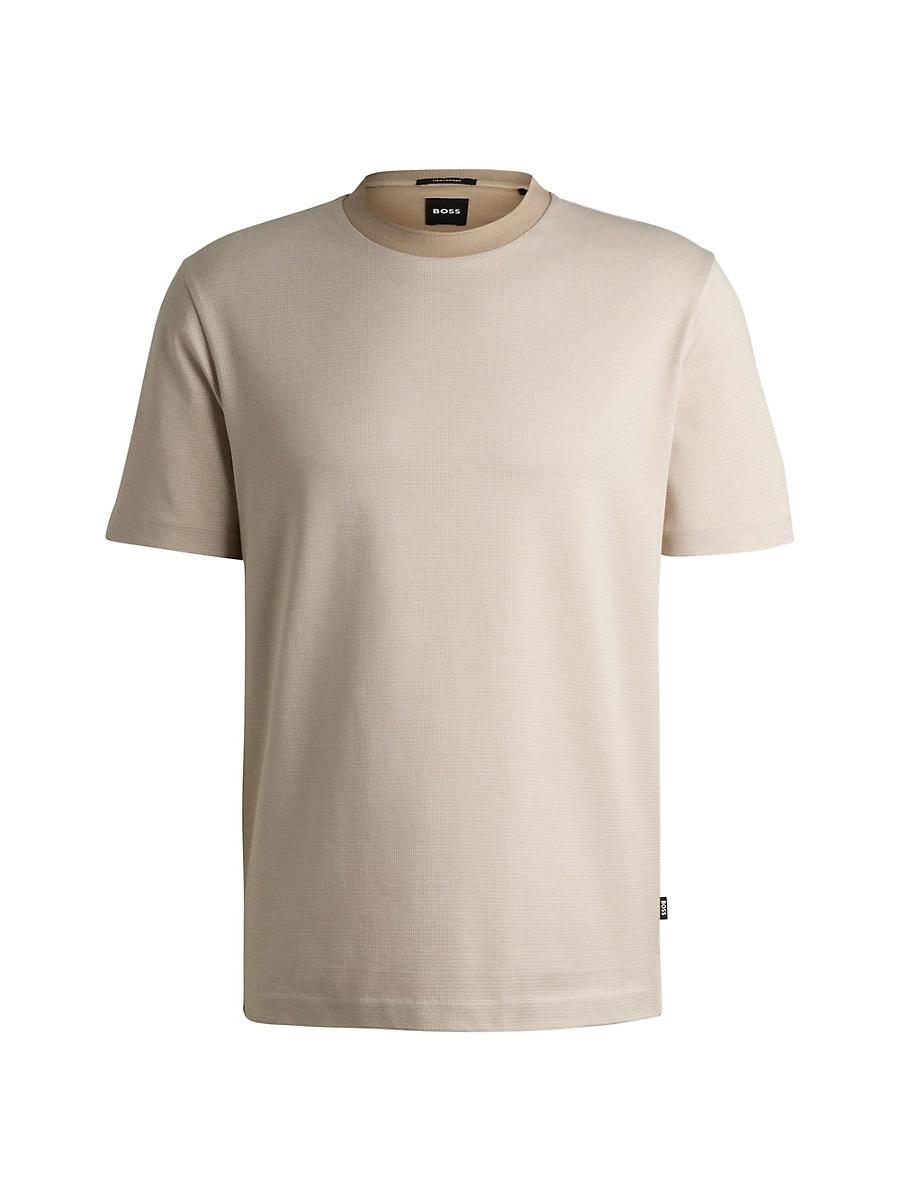Mens Mercerized-Cotton T-Shirt with Contrast Collar Product Image