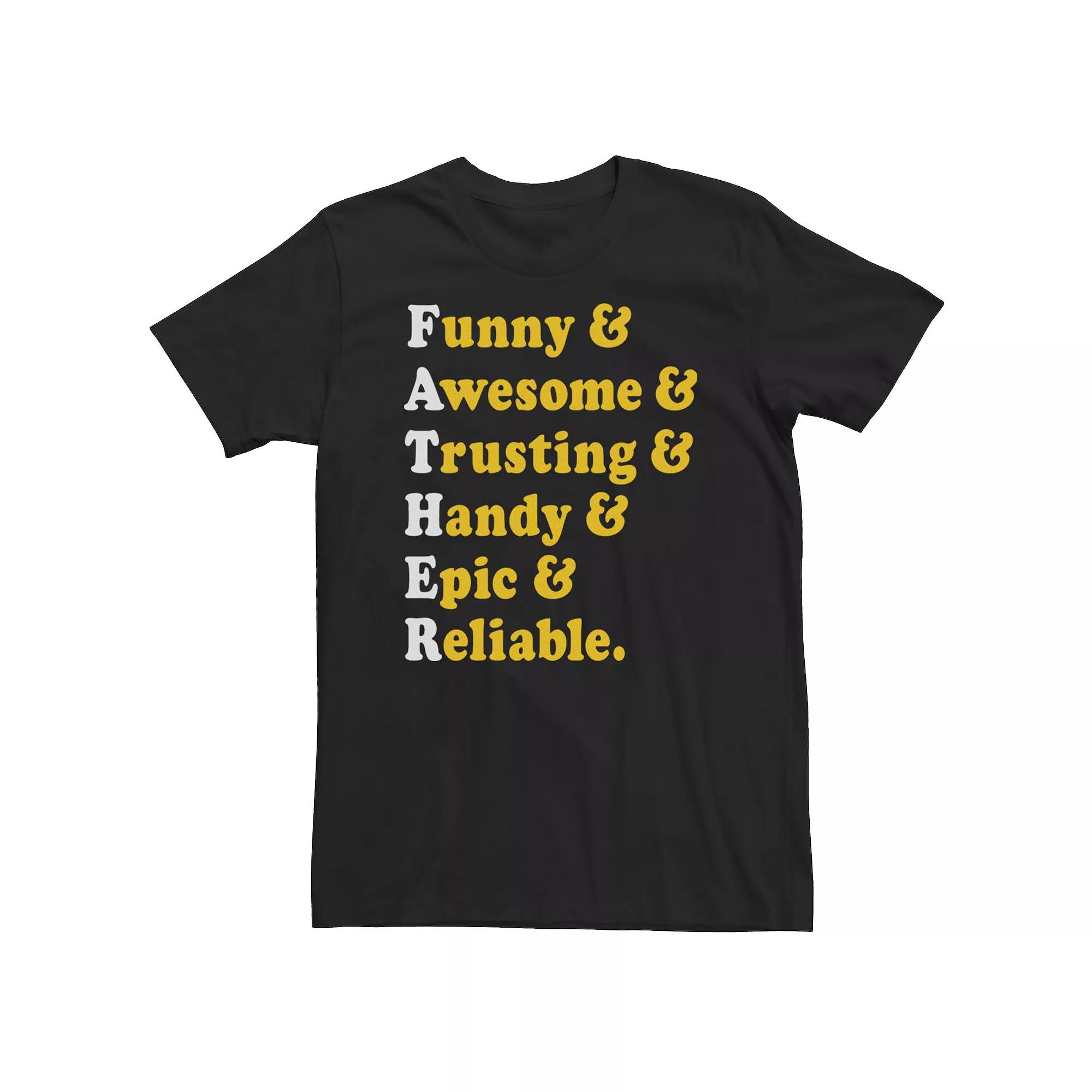Big & Tall Father's Day Attributes Word Stack Tee, Men's,  Product Image