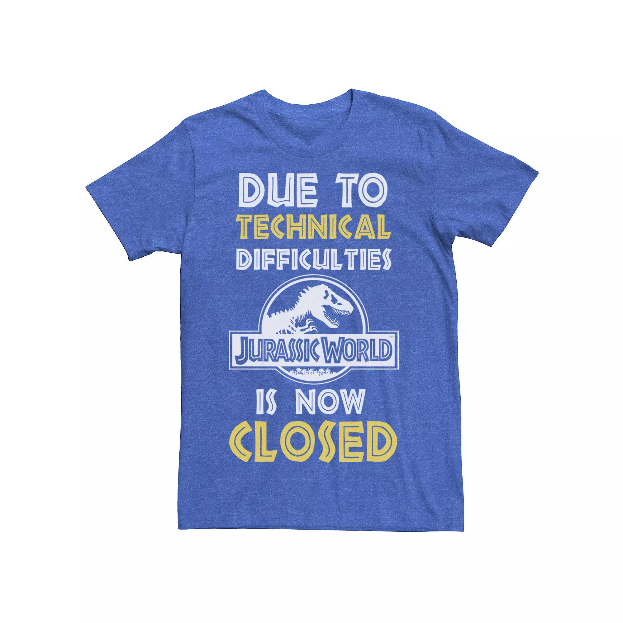 Men's Jurassic World Technical Difficulties Sign Graphic Tee,  Product Image