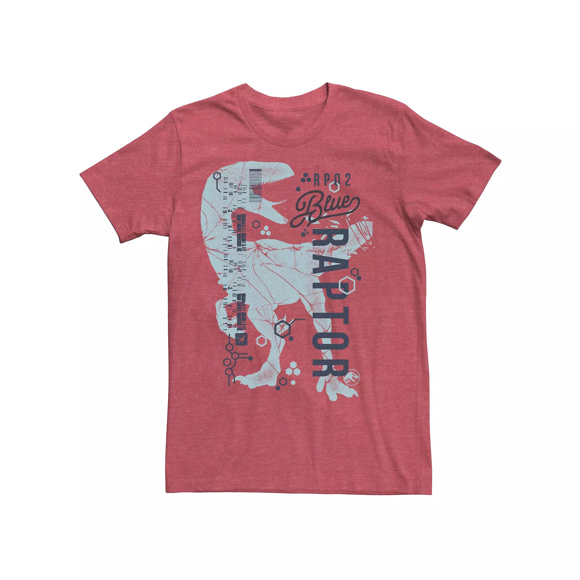 Men's Jurassic World Two Blue Raptor DNA Code Silhouette Tee,  Product Image