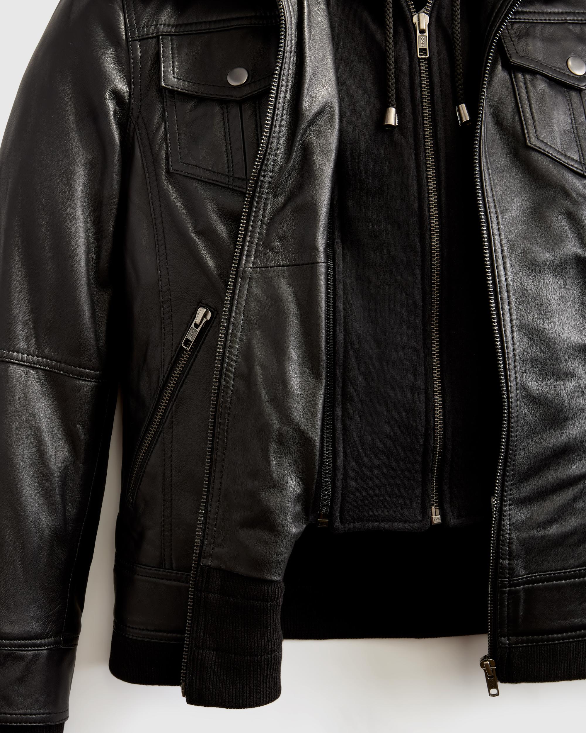 Quince | Women's Jacket with Hood Leather Product Image