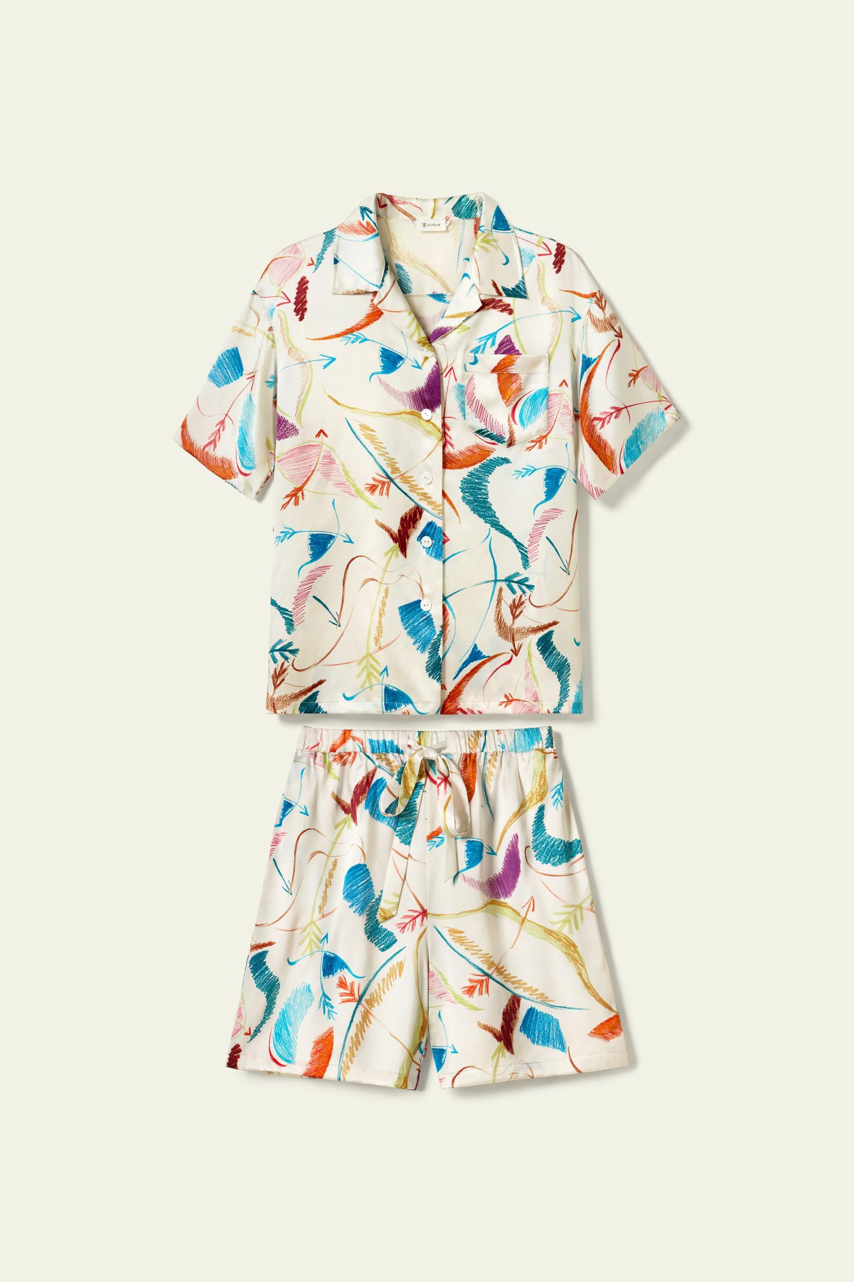 Sagittarius Zodiac Short Silk Pajama Set Product Image