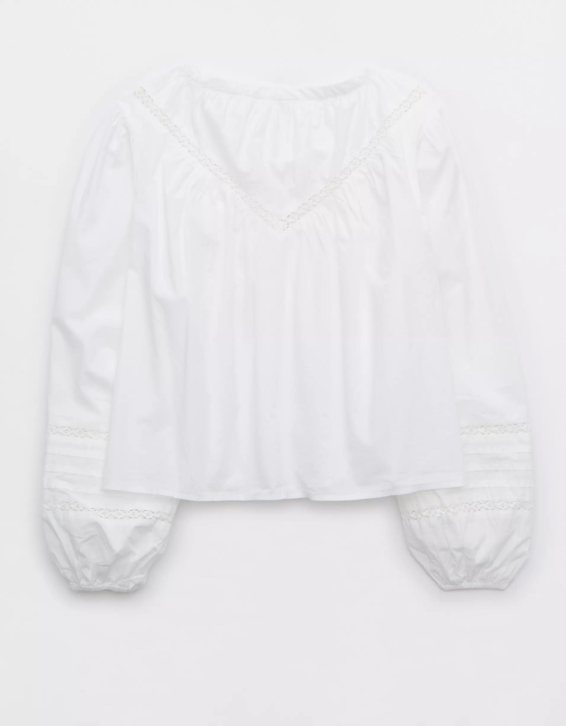 Aerie Long Sleeve Tie Front Top Product Image