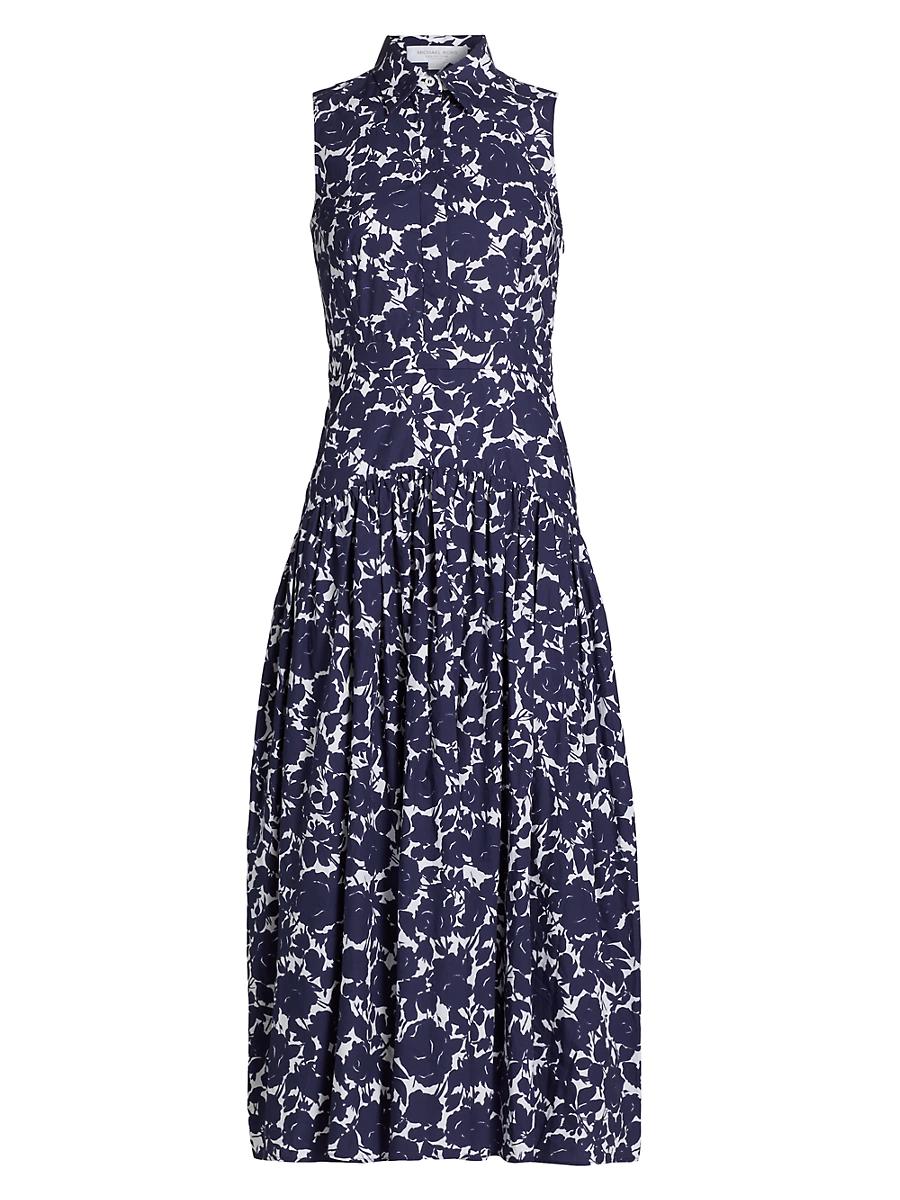 Womens Floral Drop-Waist Shirtdress Product Image