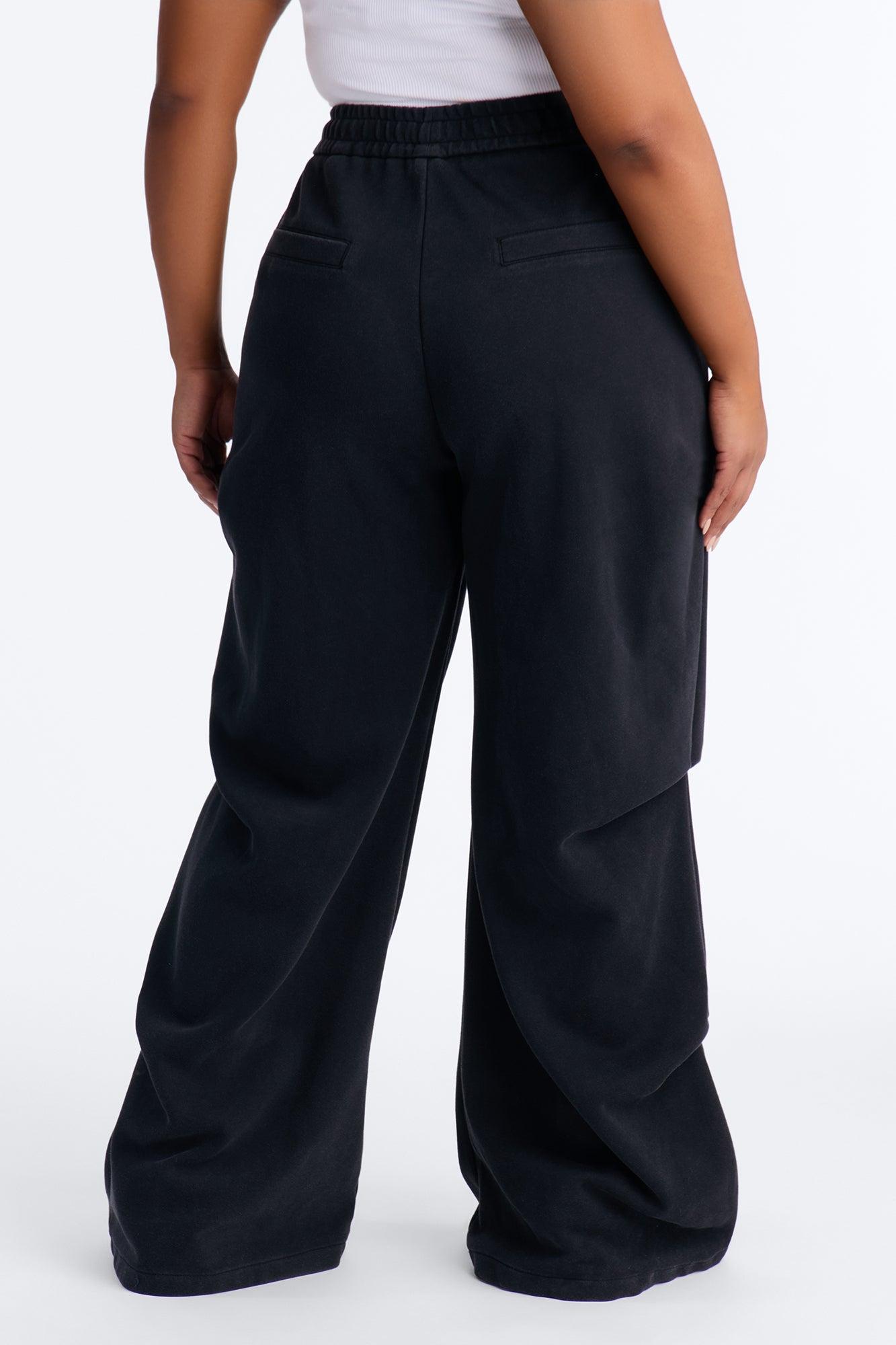 Far From Average Washed Mid Rise Stacked Pant 33″ - Black Wash Female Product Image