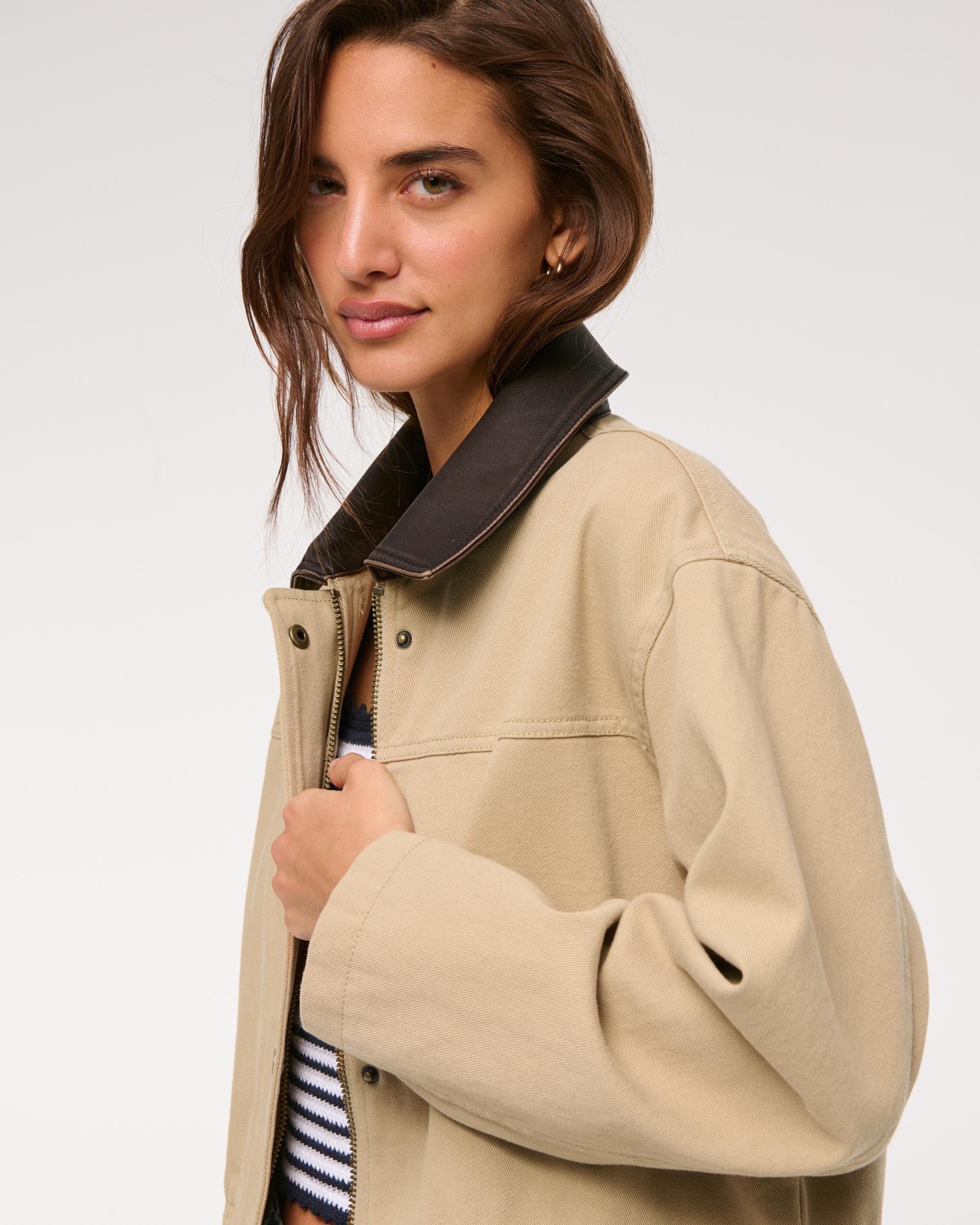 Cinched Waist Workwear Jacket Product Image