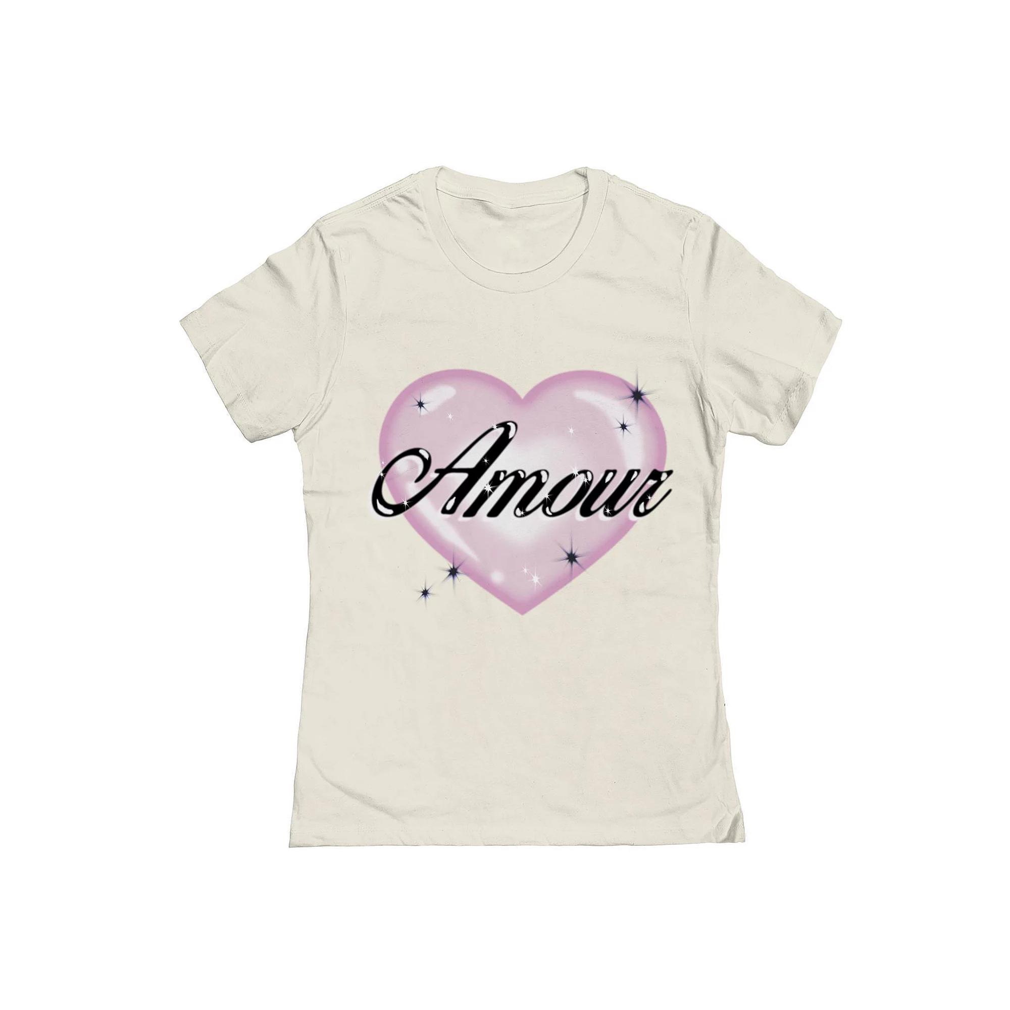 Junior's Grayson Threads The Label Airbrush Heart Valentine's Day Graphic Tee, Women's,  Product Image