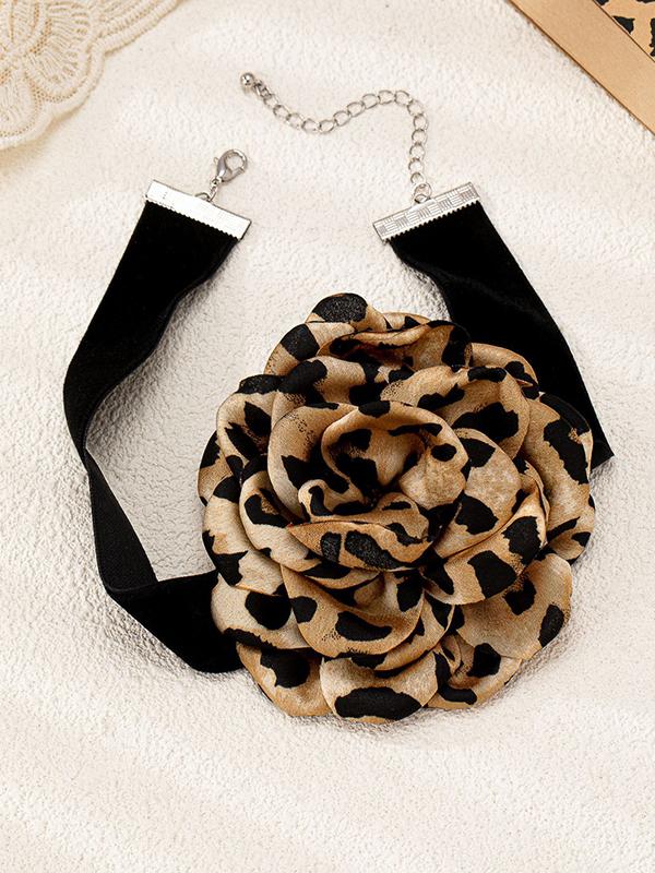 Flower Shape Leopard Necklaces Accessories Product Image