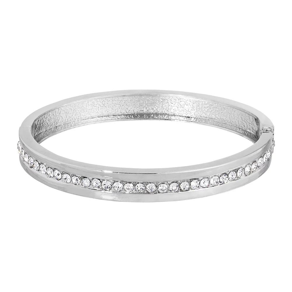 1928 Crystal Bangle Bracelet, Women's, White Product Image