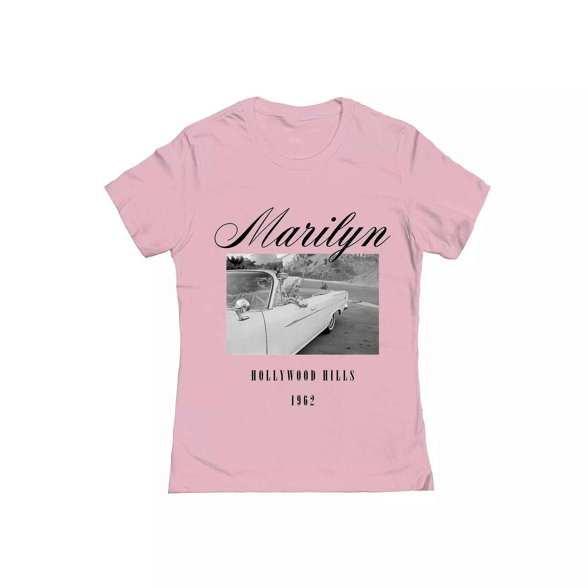 Junior's Grayson Threads The Label Marilyn Monroe Hollywood Hills Graphic Tee, Women's, Size: Large, Light Pink Product Image