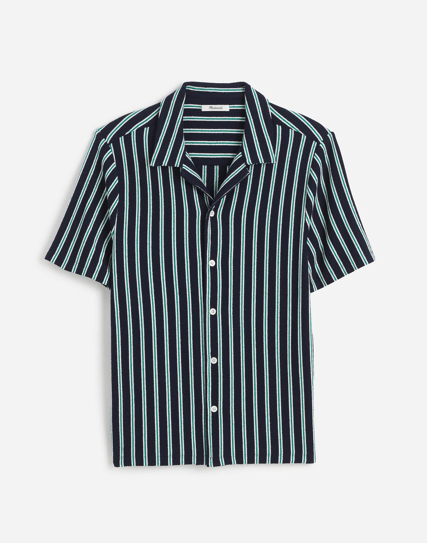 The Textured Knit Camp-Collar Shirt Product Image