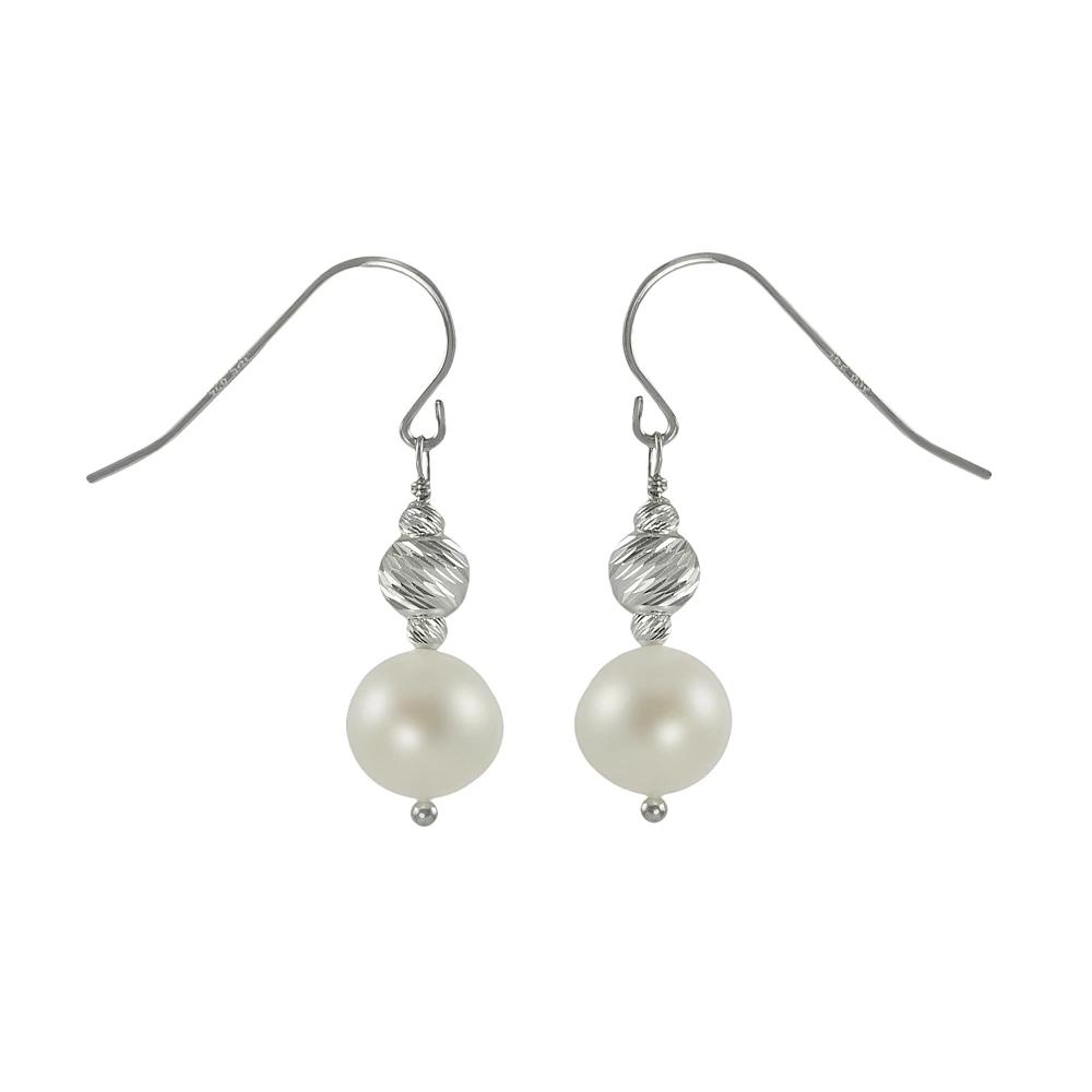 Sterling Silver Freshwater Cultured Pearl Bead Drop Earrings, Women's Product Image