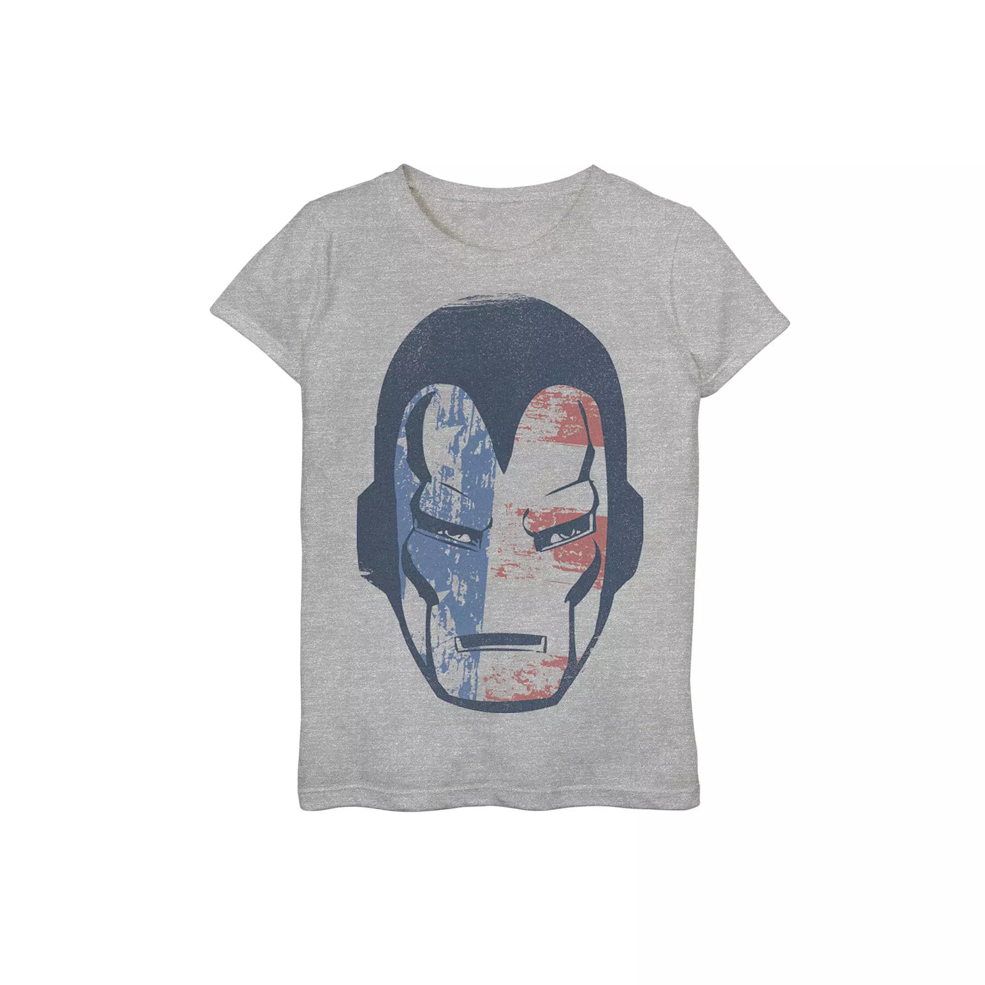 Girls 7-16 Marvel Iron Man American Flag Face Vintage Graphic Tee, Girl's,  Product Image