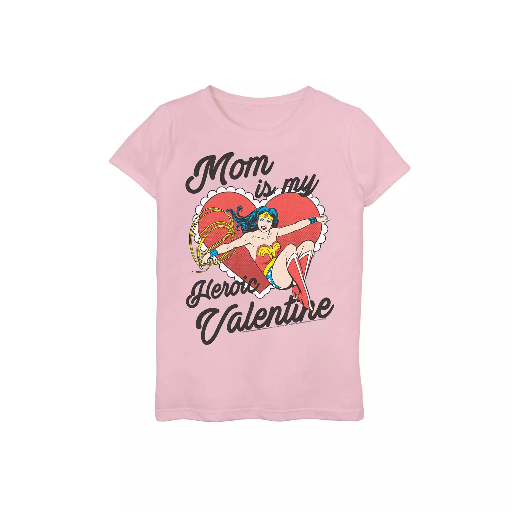 Girls 7-16 DC Comics Valentine's Day Wonder Woman Mom Is My Valentine Graphic Tee, Girl's,  Product Image