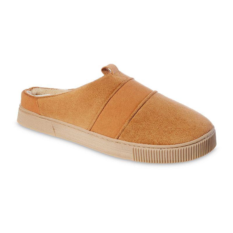 Isotoner Men's Emmett Microsuede & Canvas Hoodback Slippers Product Image
