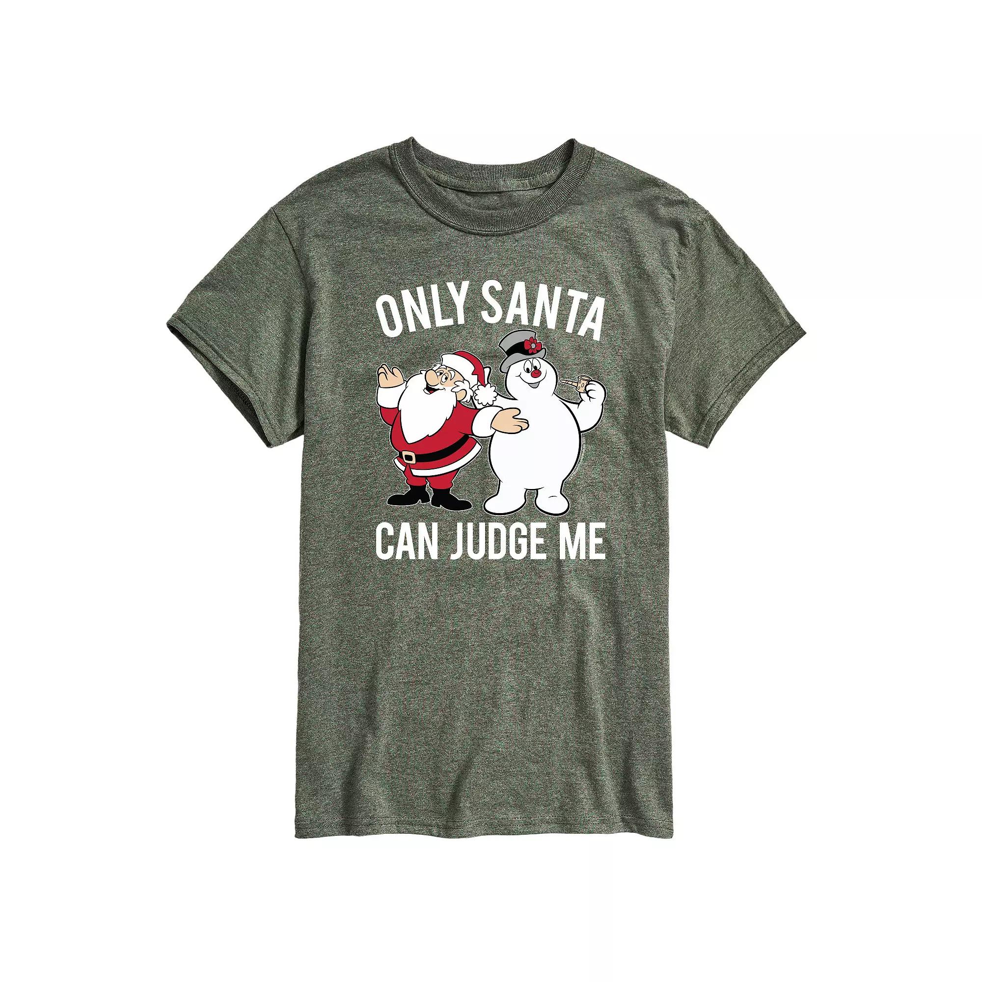 Men's Frosty the Snowman Only Santa Can Judge Me Graphic Tee,  Product Image