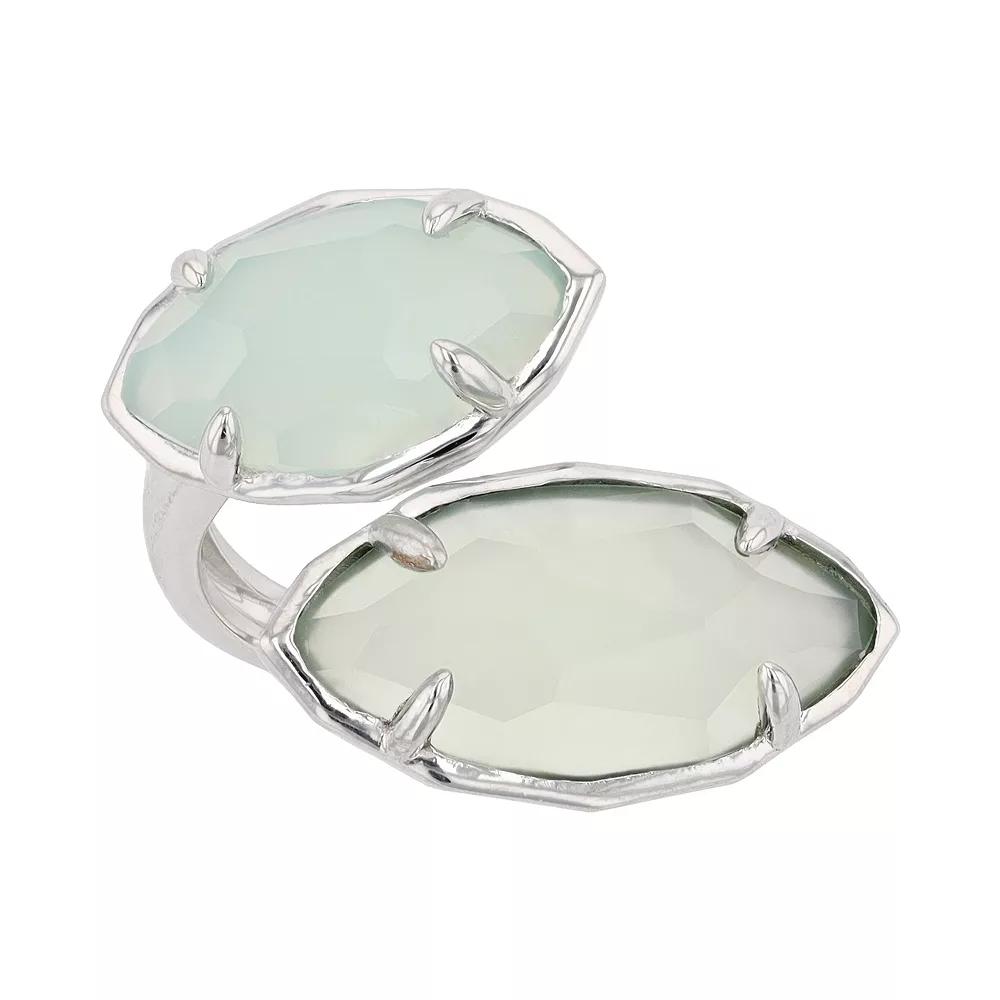SIRI USA by TJM Sterling Silver Apple Chalcedony & Blue Chalcedony 2-Stone Ring, Women's, Size: 8 Product Image