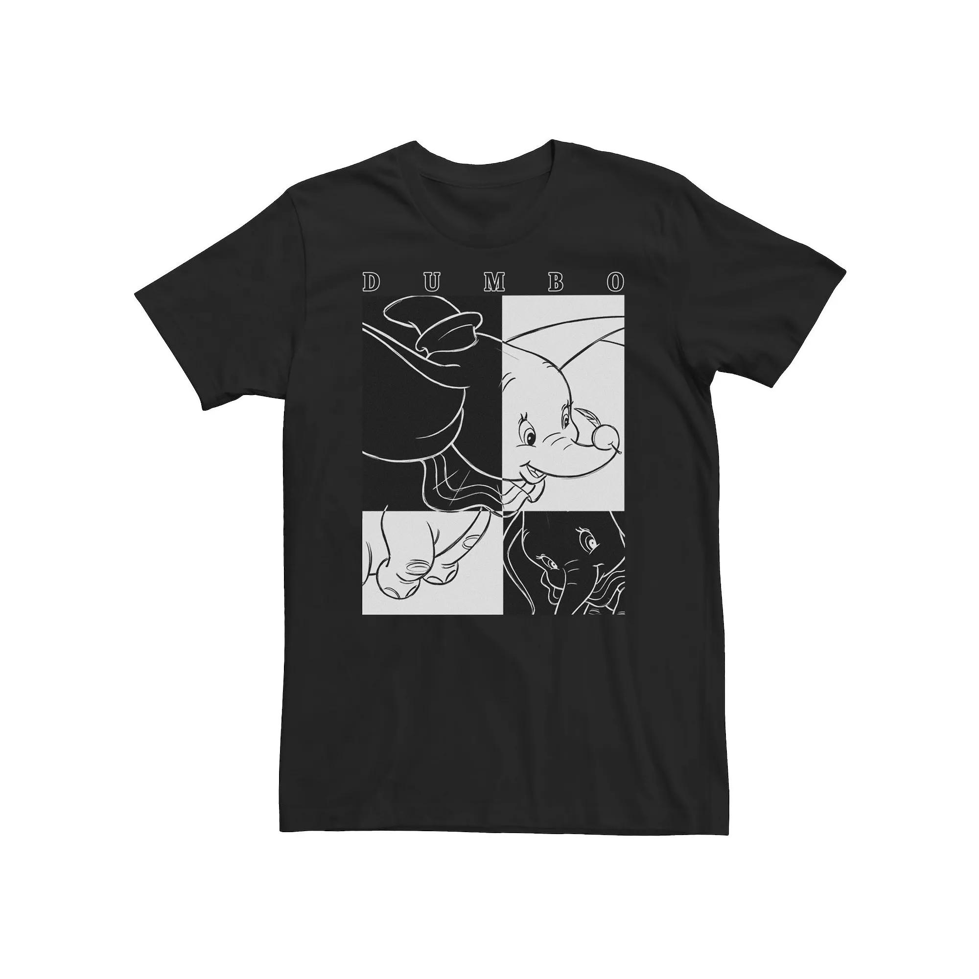 Big & Tall Disney Dumbo Contrast Black And White Line Art Poster Tee, Men's, Size: 3XL Tall Product Image