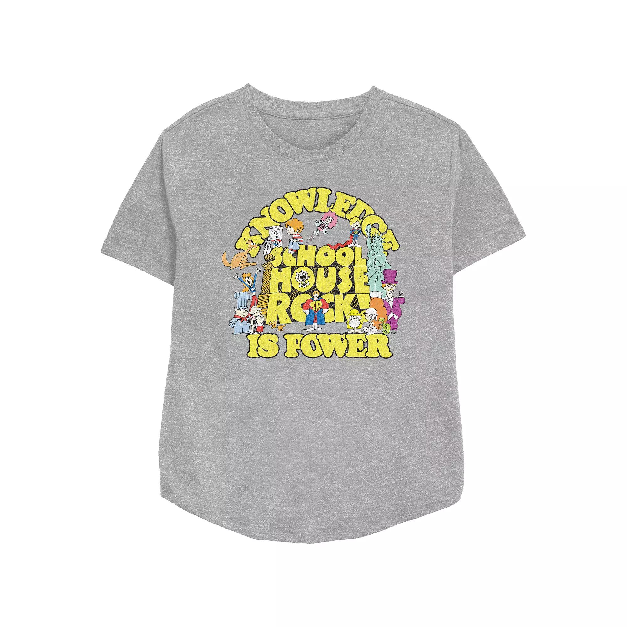 Disney's Schoolhouse Rock! Knowledge Is Power Women's Relaxed Fit Graphic Tee,  Product Image