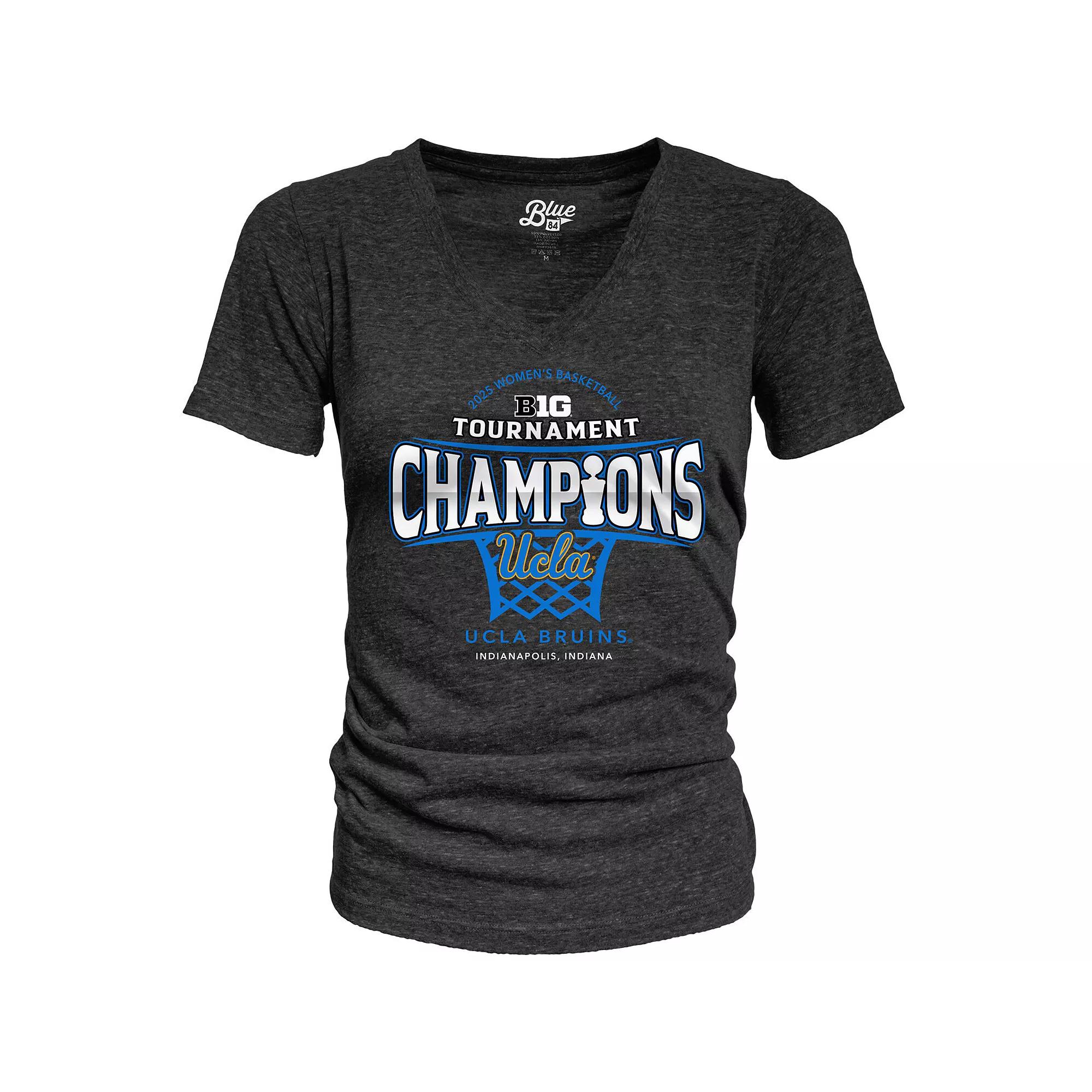Womens Blue 84 UCLA Bruins 2025 Big Ten Womens Basketball Conference Tournament Champions Locker Room Tri-Blend V-Neck T-Shirt Product Image