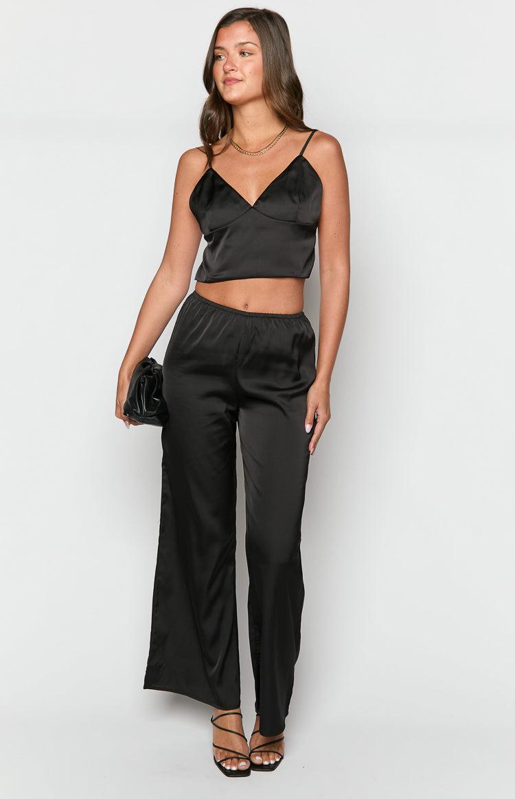 Maddie Black Crop Top Product Image