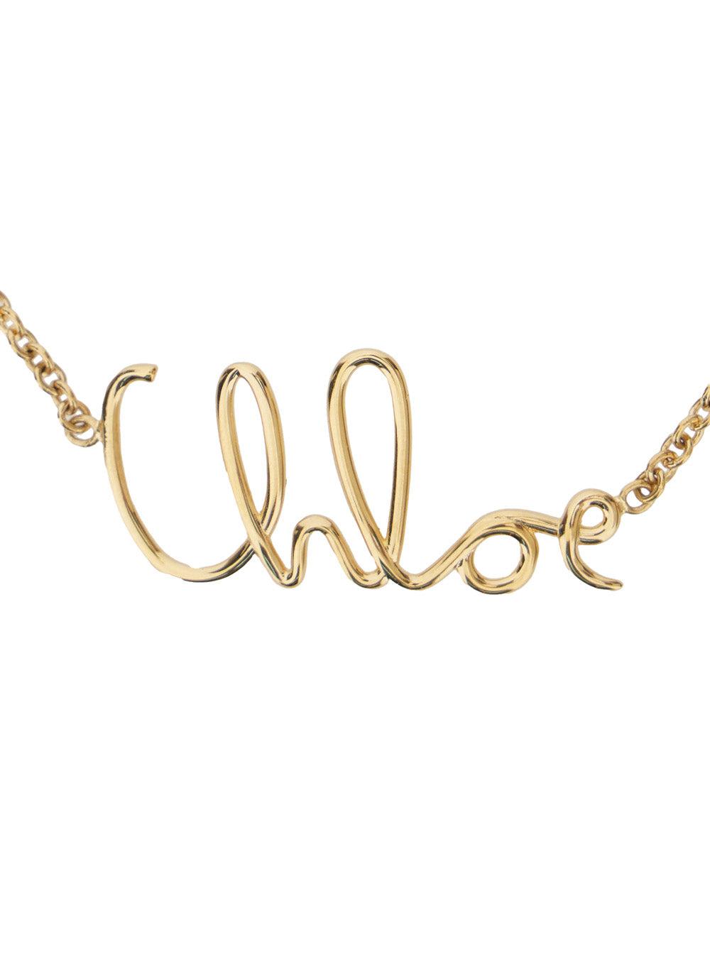 CHLOÉ Golden Logo Shells Necklace Product Image