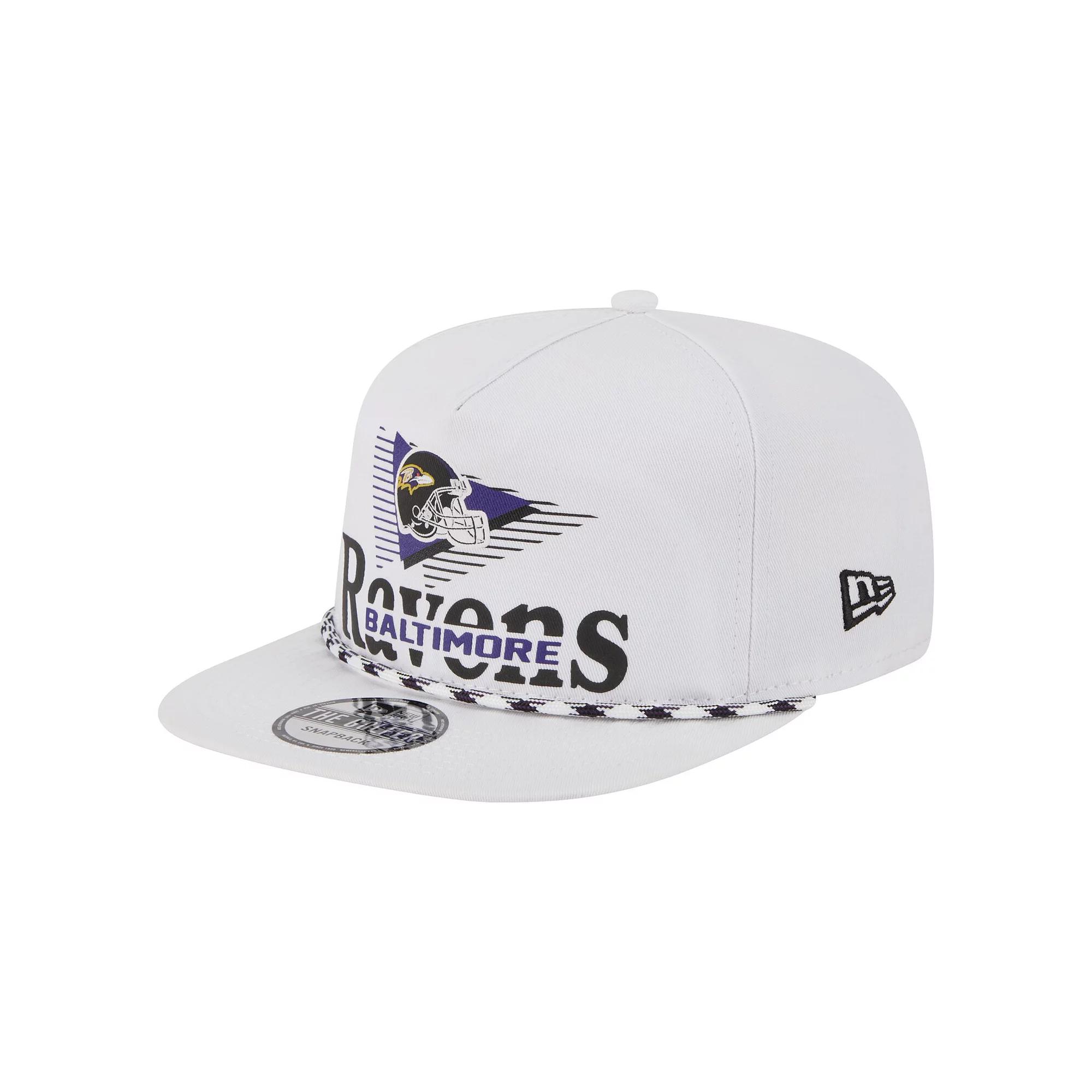 Men's New Era White Baltimore Ravens Collide Golfer Snapback Hat Product Image