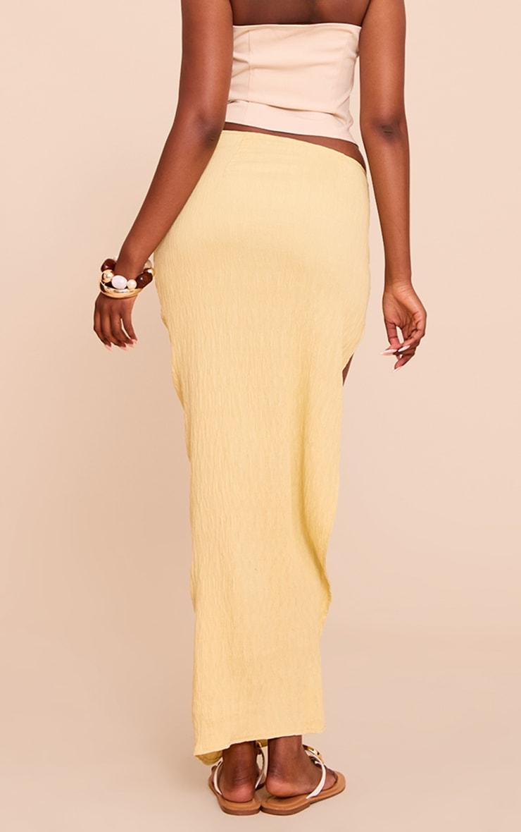 Lemon Woven Textured Maxi Skirt Product Image