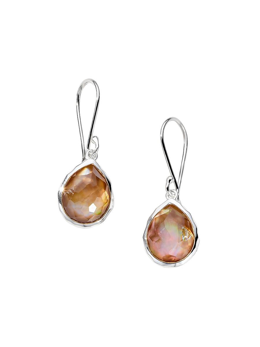 Womens Mother-Of-Pearl, Clear Quartz & Sterling Silver Earrings Product Image