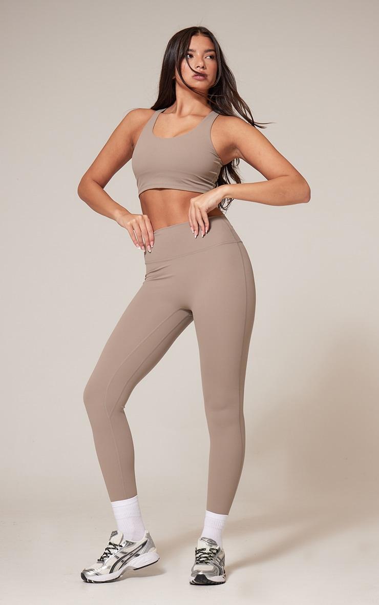 Deep Taupe Ultimate Sculpt High Waist Gym Leggings Product Image