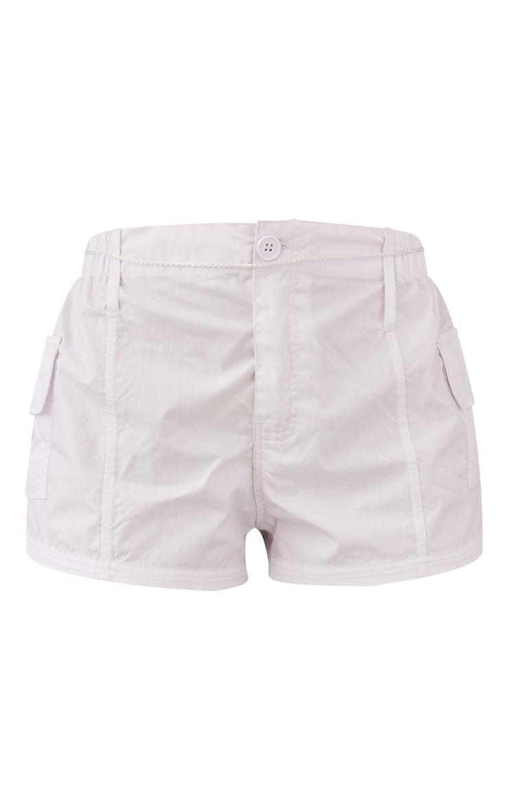 White Lightweight Low Rise Cargo Shorts Product Image