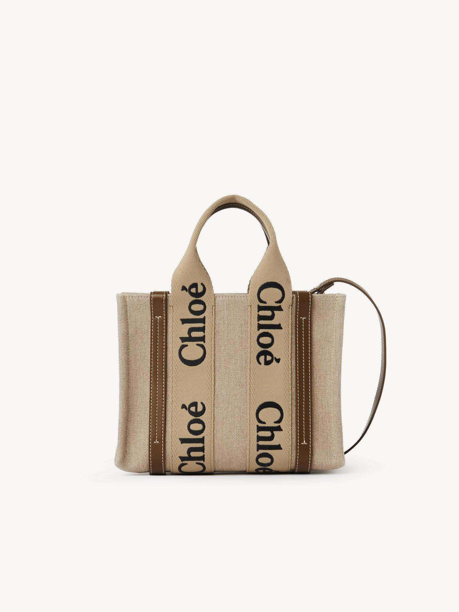 Small Woody tote bag in linen Product Image