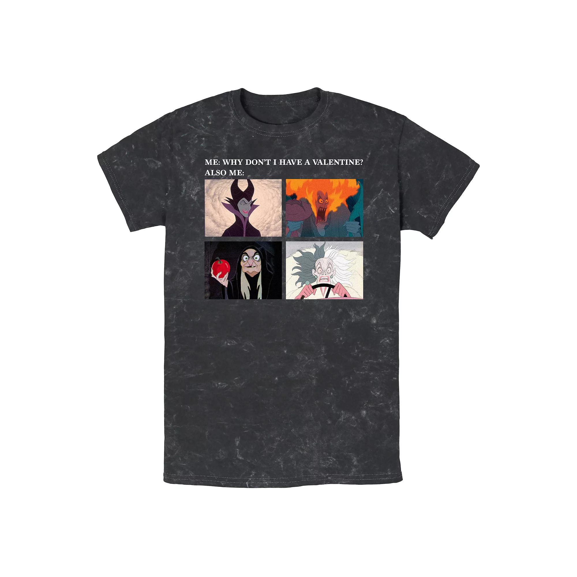 Disney Villains Why Don't I Have A Valentine Meme Men's Graphic Tee,  Product Image