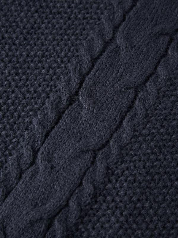 Vintage Cable Knit Long Sleeve Knit Mini Dress Product Image