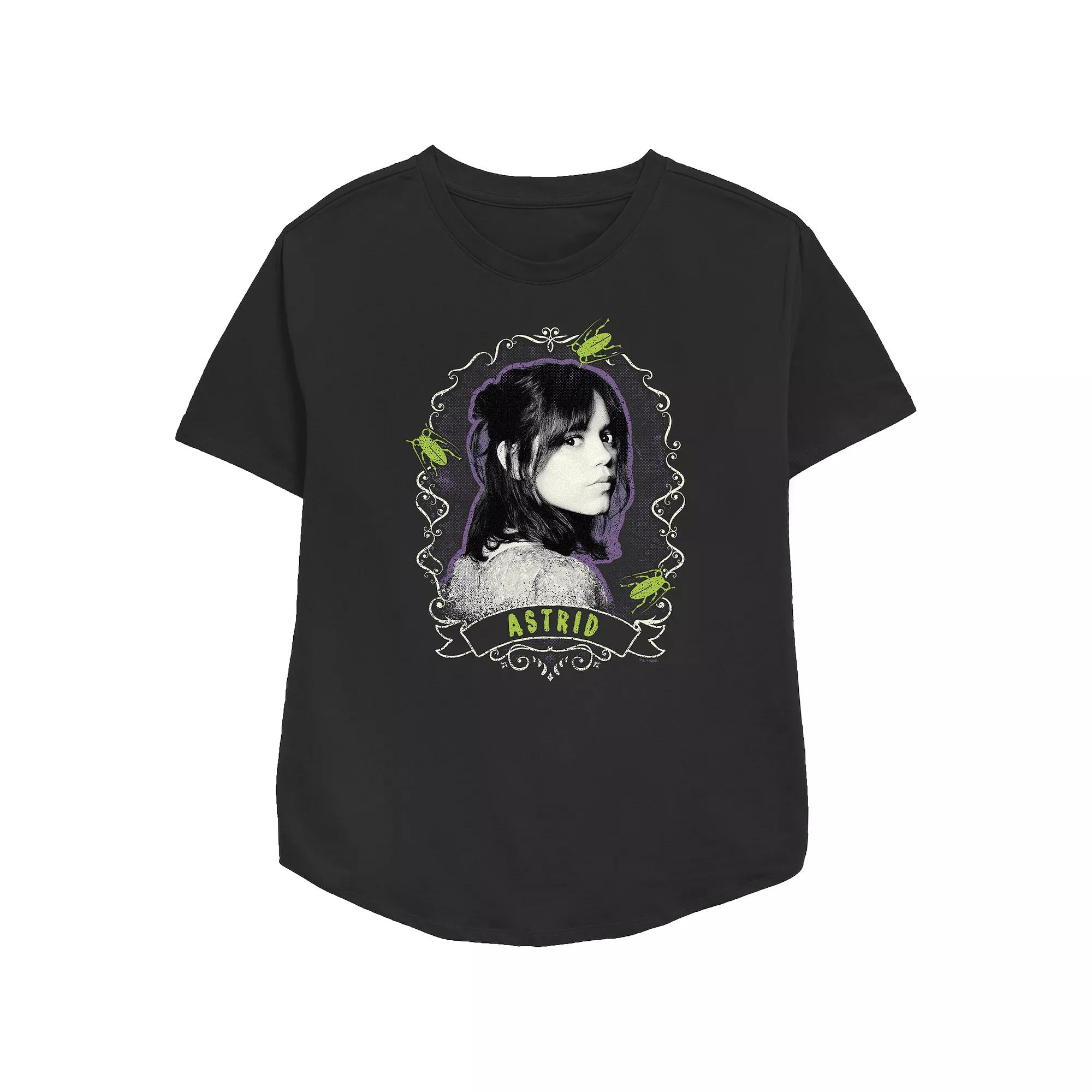 Women's Beetlejuice 2 Astrid Framed Portrait Relaxed Fit Graphic Tee,  Product Image