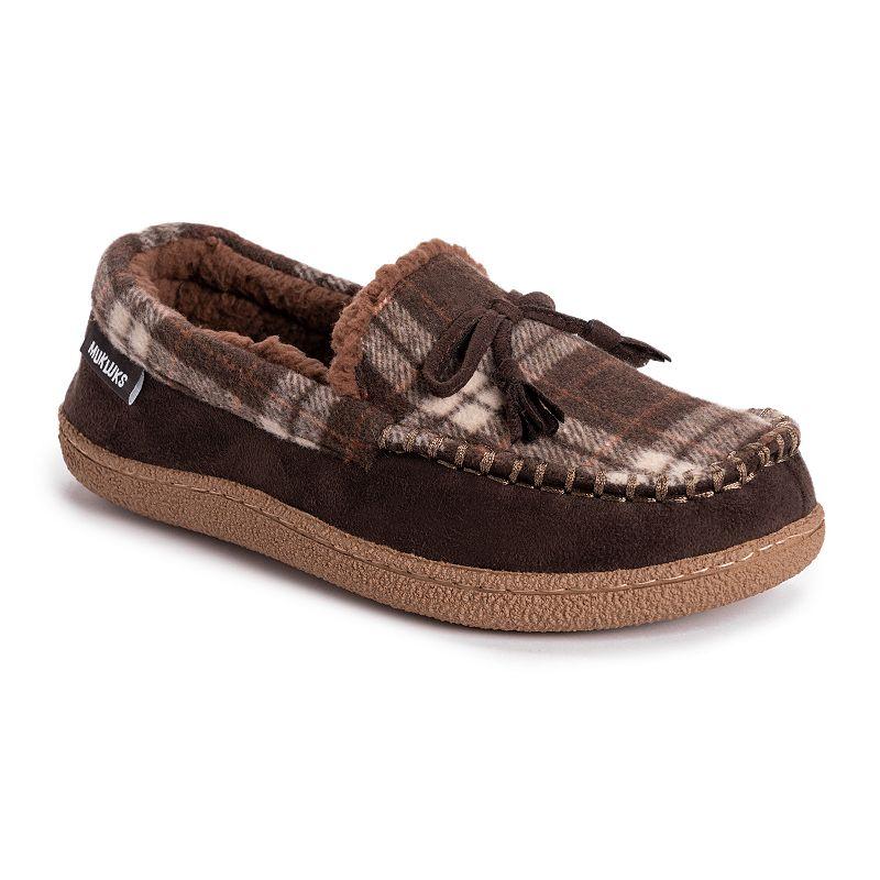 MUK LUKS Tanver Plaid Men's Moccasin Slippers,  Product Image