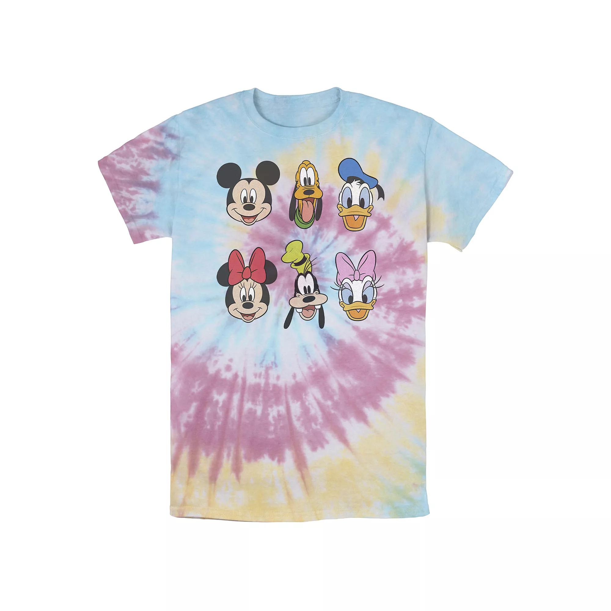 Men's Disney Mickey And Friends Group Shot Heads Wash Tee,  Product Image