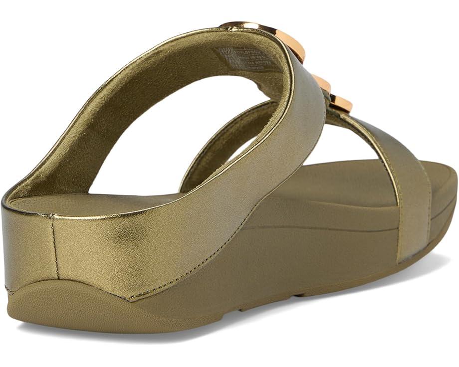 Lulu Adjustable-Buckle Metallic-Leather Slides Product Image