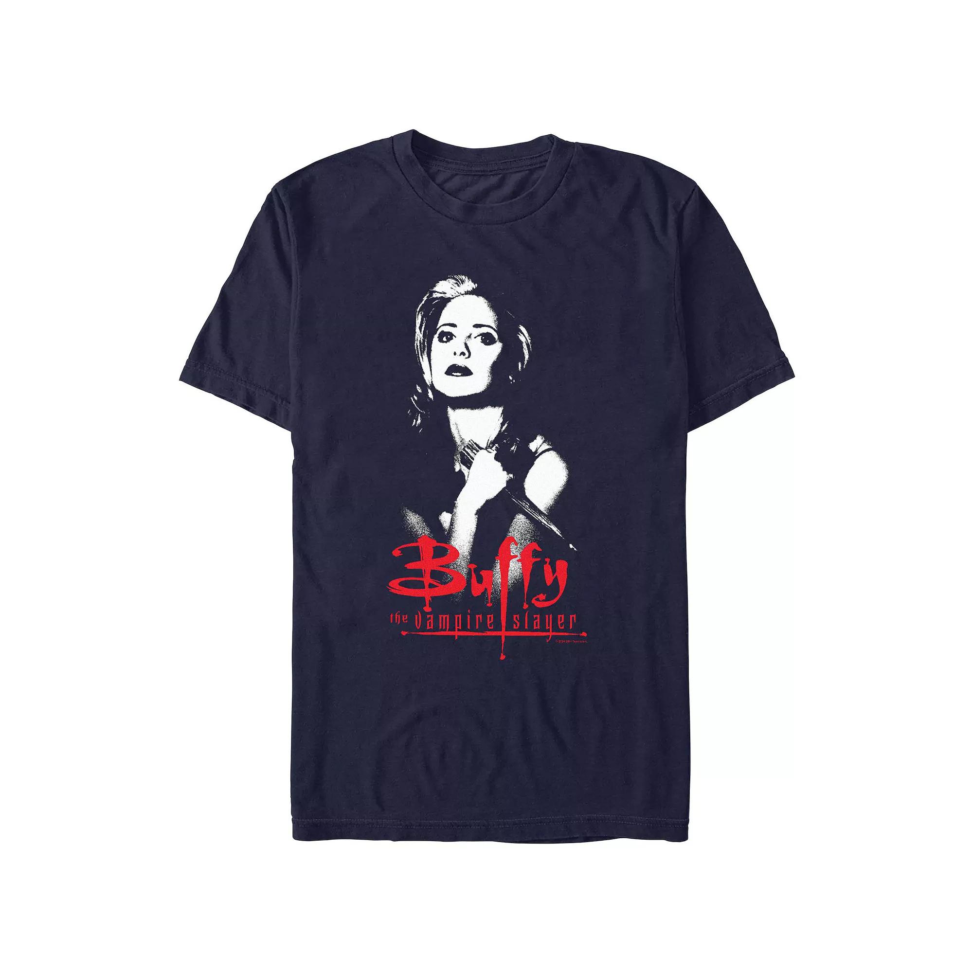 Men's Buffy The Vampire Slayer Buffy Holding A Stake Graphic Tee,  Product Image