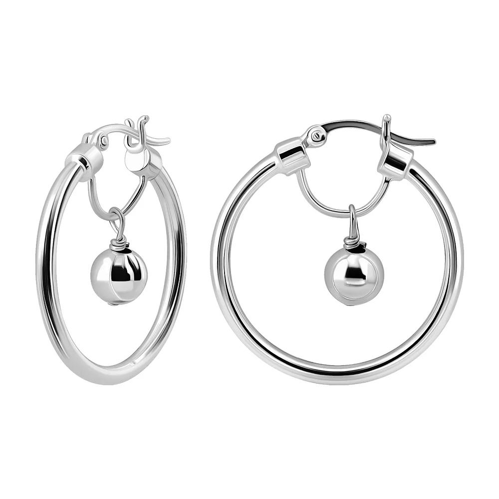 Aleure Precioso Sterling Silver Click-On Nickel Free Hoop Earrings, Women's Product Image