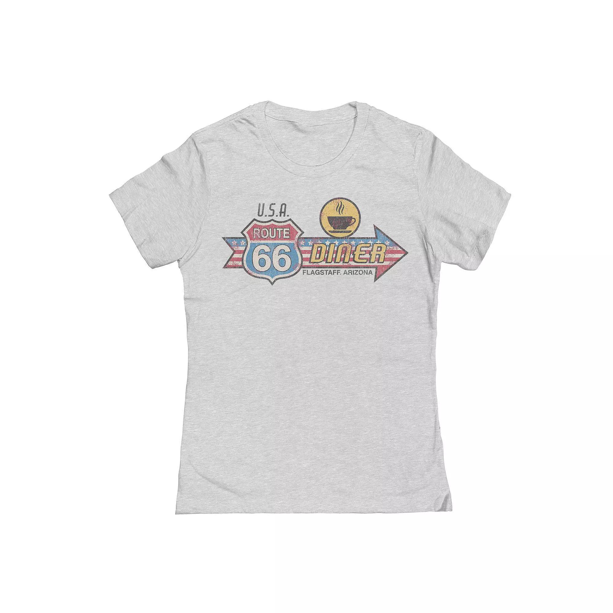 Junior's 66 Diner Graphic Tee, Women's, Size: XXL, Grey Gray Product Image