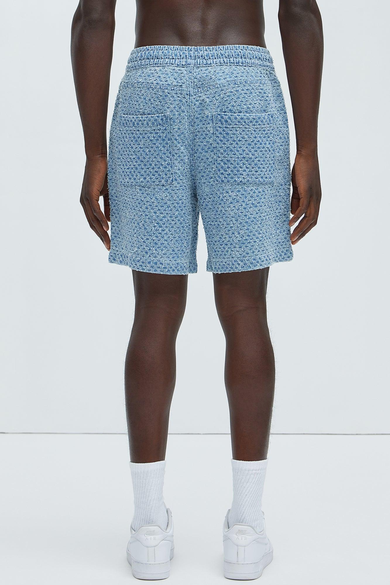Beck Distressed Casual Shorts - Blue Wash Product Image