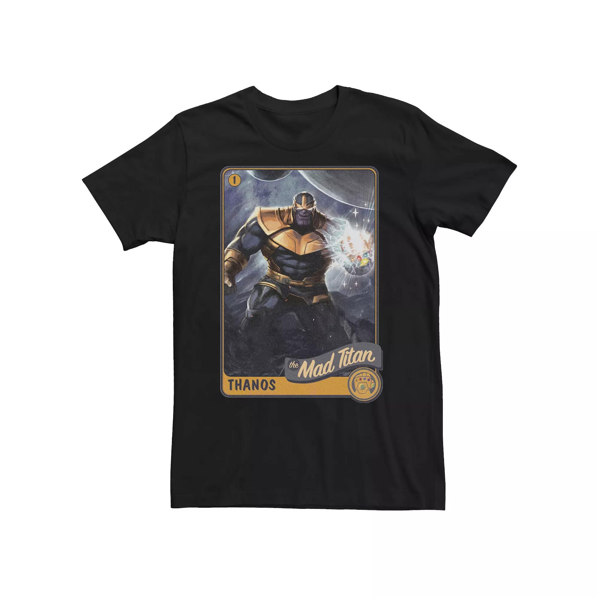 Men's Marvel Avengers Thanos The Mad Titan Trading Card Tee,  Product Image
