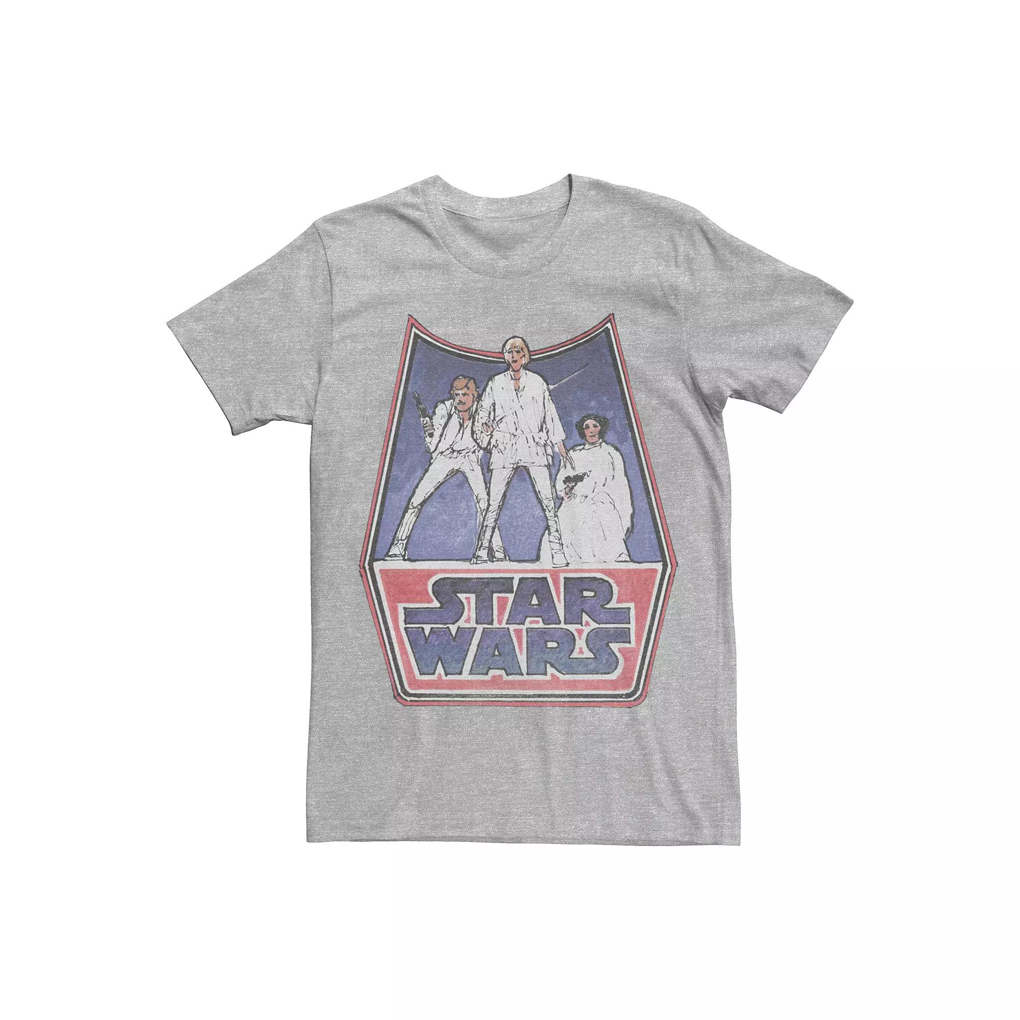 Men's Star Wars Retro Graphic Tee, Size: Medium, Athletic Grey Product Image