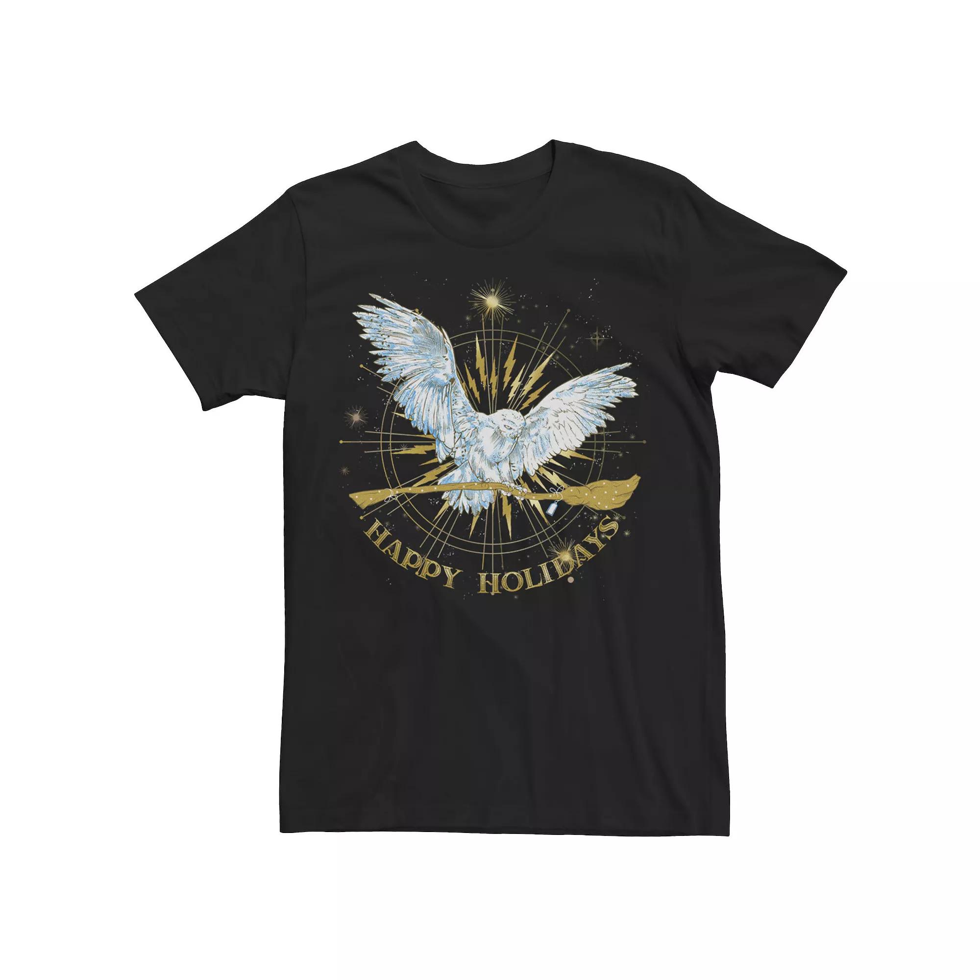Men's Harry Potter Christmas Hedwig Happy Holidays Tee,  Product Image